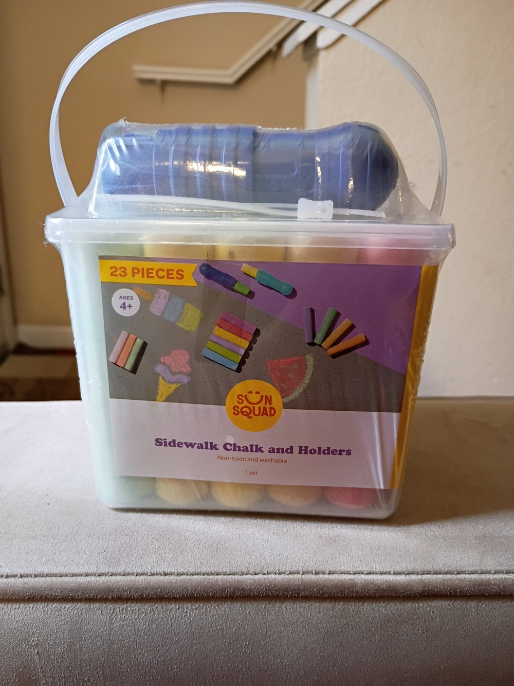 Sun Squad Sidewalk Chalk and Holders - Multi Color 23-Piece Set